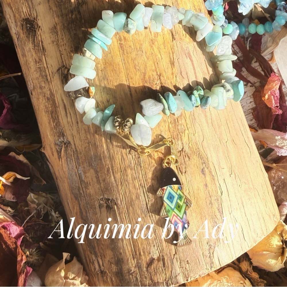 Alquimia Turquoise aquamarine and Silver Bracelet stack set - Picture 9 of 11